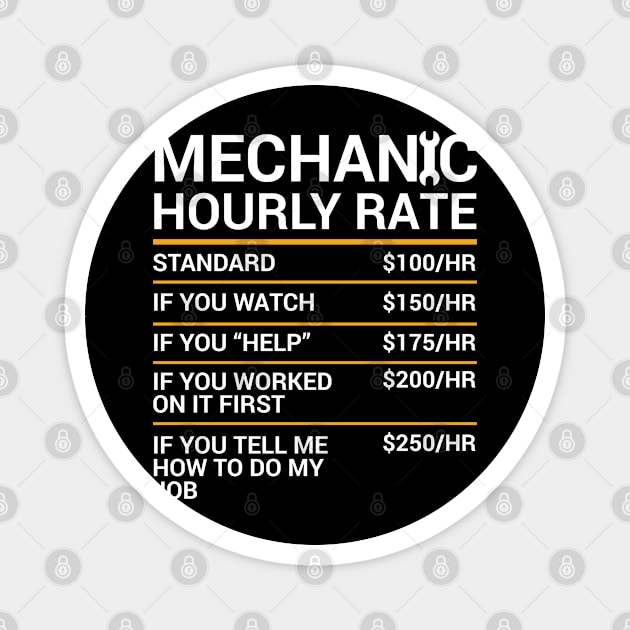 Mechanic Hourly Rate Funny Magnet by PlimPlom